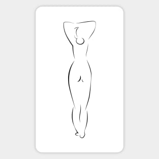 Woman One Line Drawing Nude Erotic nudity art Magnet